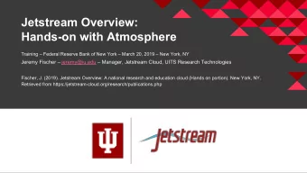 Jetstream Overview:  Hands-on with Atmosphere  Training  Federal Reserve Bank of New York