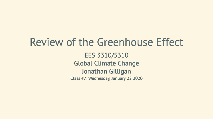 review of the greenhouse effect review of the greenhouse