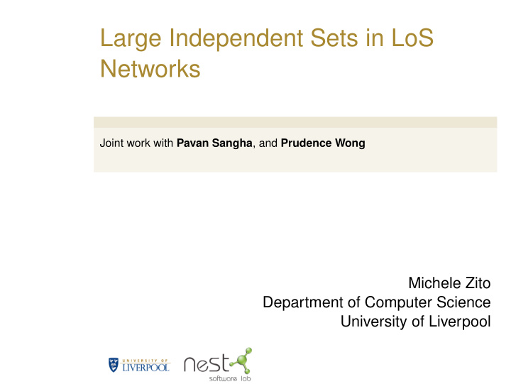 large independent sets in los networks