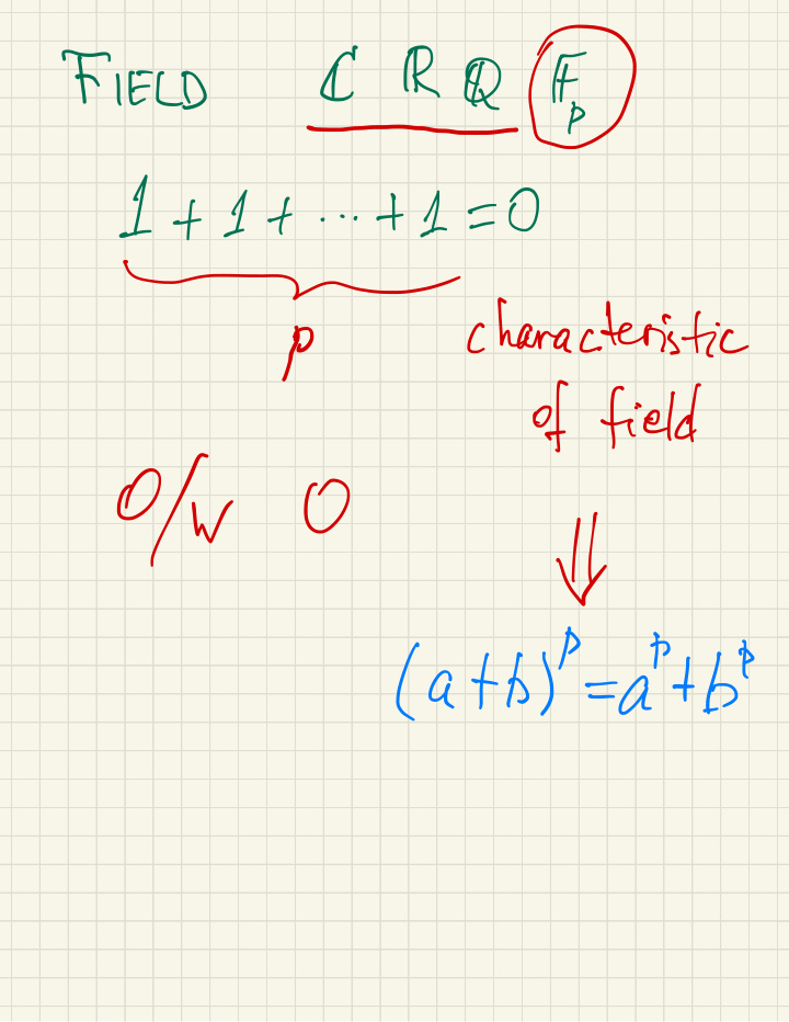 pm characteristic of field 0 o w h a t b y at t b t