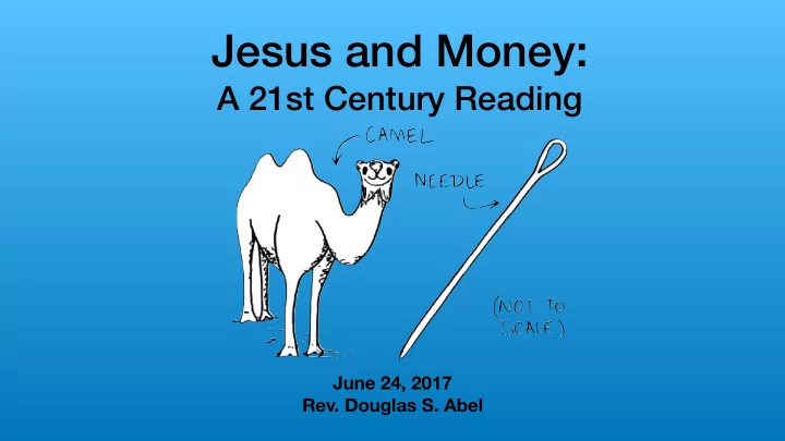 jesus and money