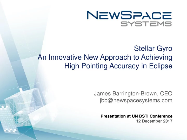james barrington brown ceo jbb newspacesystems com