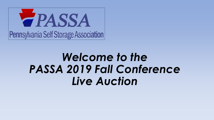 welcome to the passa 2019 fall conference live auction