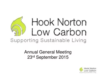 23 rd September 2015  AGENDA  1  Introductions  2  Summary of accounts  3  Appointment of Auditor