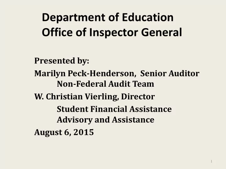 department of education office of inspector general