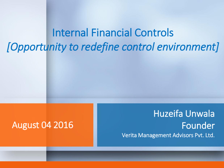 internal fin in inancial controls opportunity to redefine
