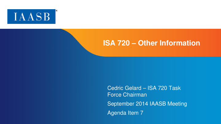 isa 720 other information