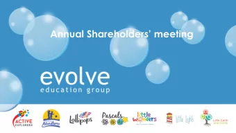 Annual Shareholders meeting  Board of Directors Norah Barlow  Acting Chair   Chris Scott