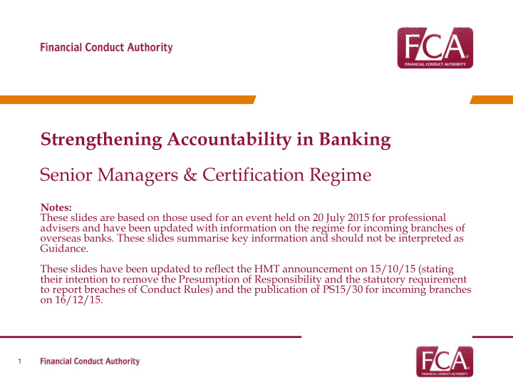 strengthening accountability in banking senior managers