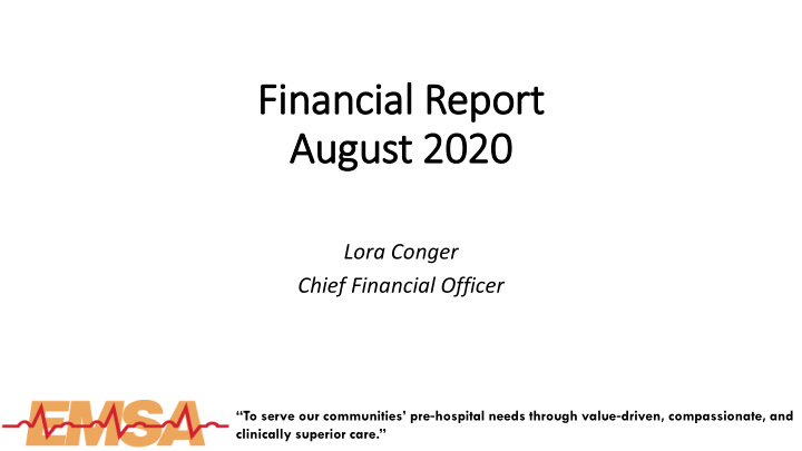 financial repor ort aug august 2020 t 2020