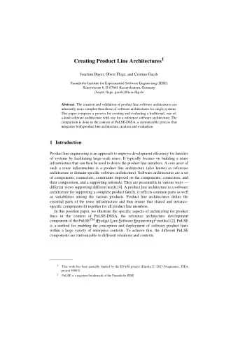 2 PuLSE-DSSA  PuLSE-DSSA is based on the generic architecture development process shown in  Figure