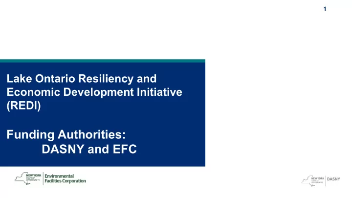 funding authorities dasny and efc