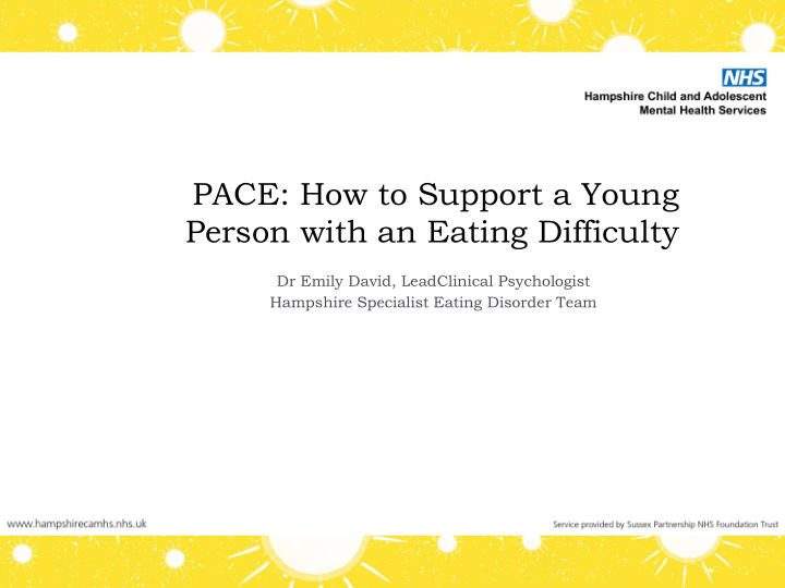 pace how to support a young person with an eating