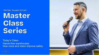 Hands-free warehouses:  How voice and vision improve safety  Speakers  Thomas Goldsby  Anton du