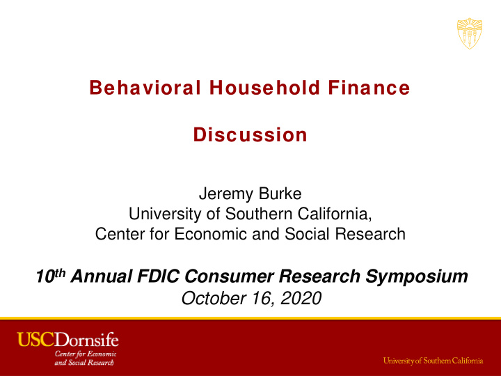 behavioral household finance discussion