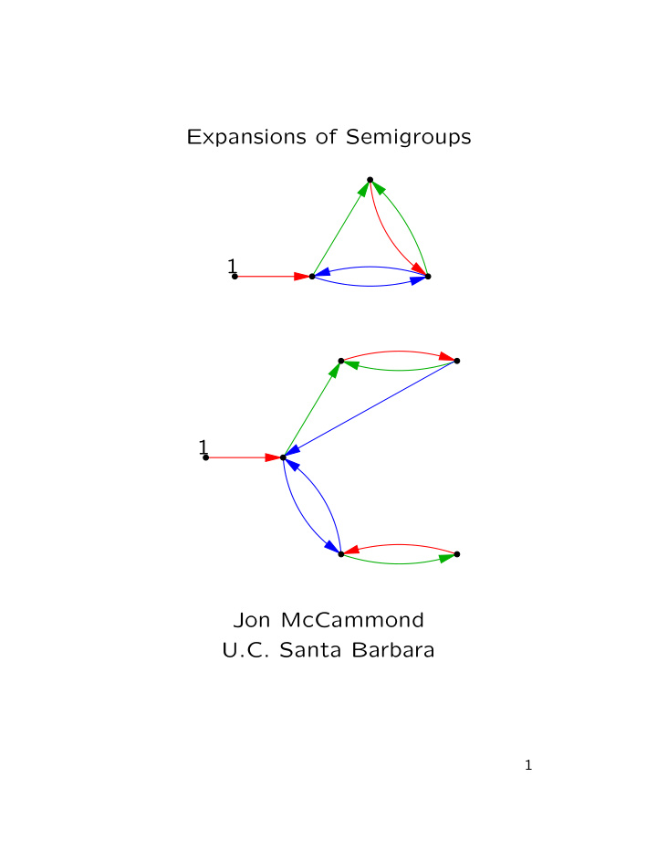 expansions of semigroups 1 1 jon mccammond u c santa