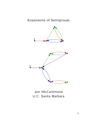 Expansions of Semigroups  1  1  Jon McCammond  U.C. Santa Barbara  1  Main theorem  Rough version