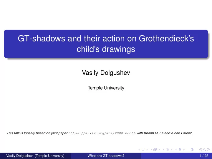 gt shadows and their action on grothendieck s child s