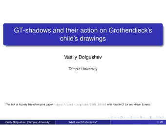 GT-shadows and their action on Grothendiecks  childs drawings  Vasily Dolgushev  Temple