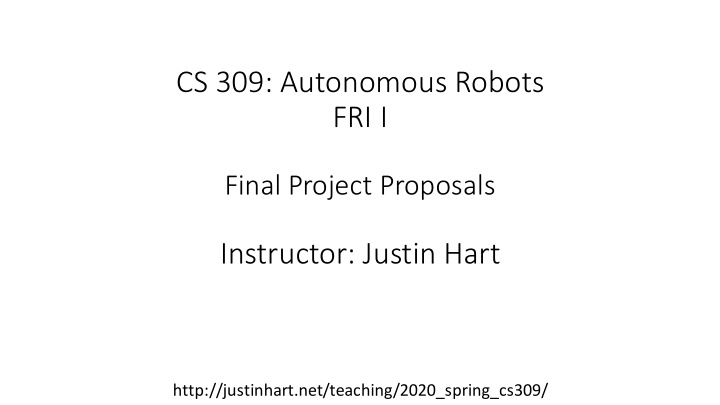 cs 309 autonomous robots