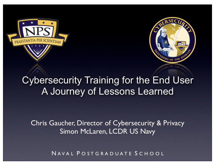 cybersecurity training for the end user a journey of