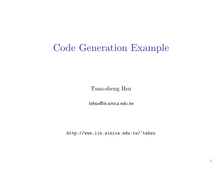 code generation example