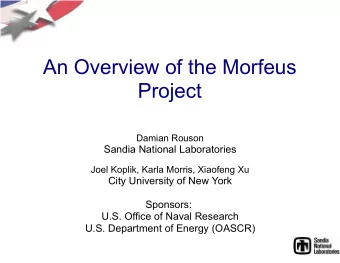 An Overview of the Morfeus  Project  Damian Rouson  Sandia National Laboratories  Joel Koplik,