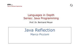 Marco Piccioni  Der Plan  Basic reflection  Built-in facilities  Introspection