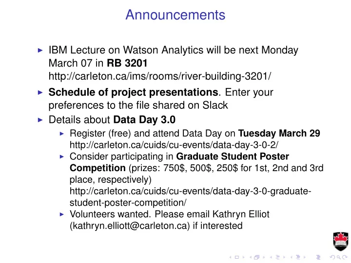 announcements