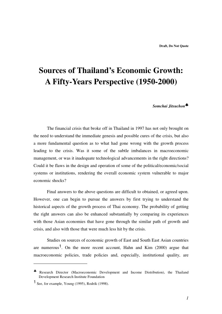 sources of thailand s economic growth a fifty years