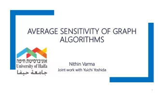 AVERA  RAGE  GE SE  SENSITIVIT  SITIVITY OF  OF GRA  GRAPH  PH  ALGO  GORITHM  RITHMS  Nithin  in