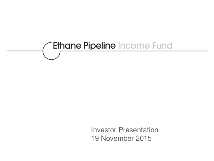 investor presentation 19 november 2015 introductions and