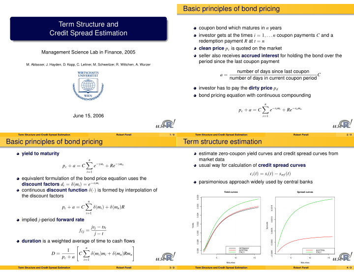 basic principles of bond pricing term structure and