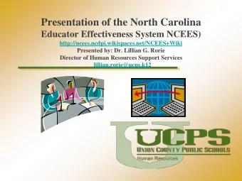 Presentation of the North Carolina  Educator Effectiveness System NCEES)