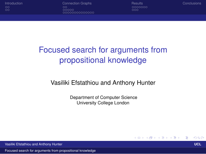 focused search for arguments from propositional knowledge