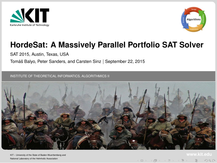 hordesat a massively parallel portfolio sat solver