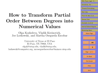 How to Transform Partial  From the Idea to an . . .  Order Between Degrees into  General Case