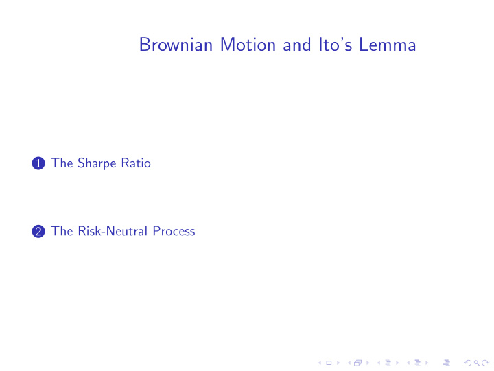 brownian motion and ito s lemma