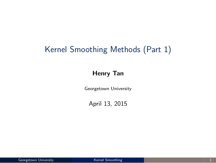kernel smoothing methods part 1
