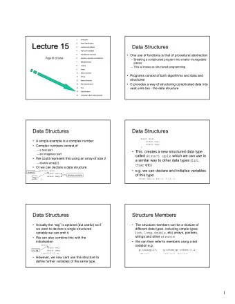 Lecture 15  Lecture 15  2.  B  inary R  epresentation  Data Structures  3.  H  ardw  are and S
