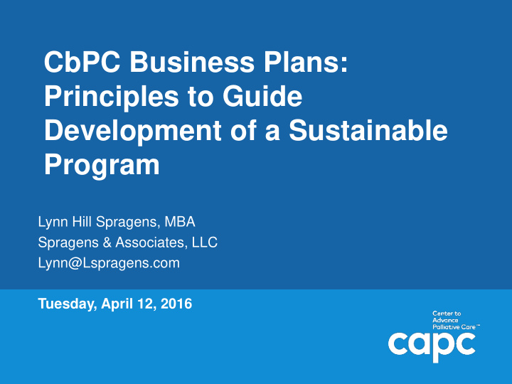 cbpc business plans principles to guide development of a