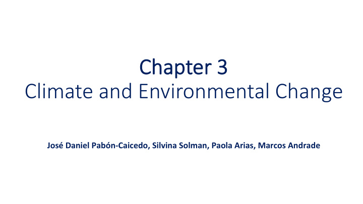 ch chapter er 3 climate and environmental change