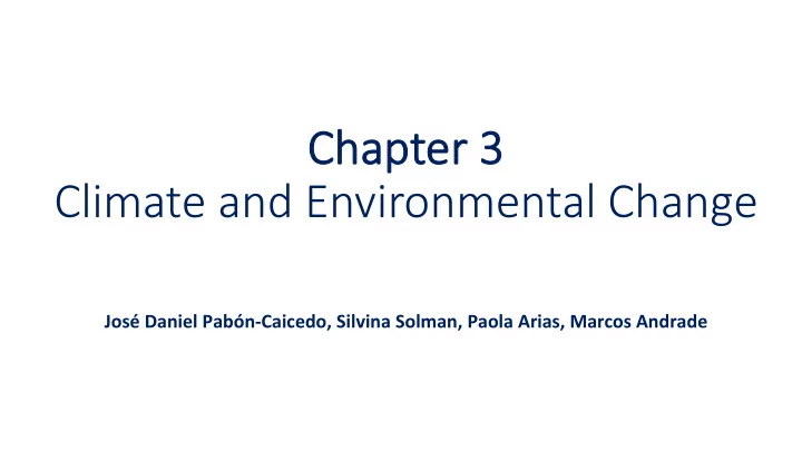 ch chapter er 3 climate and environmental change