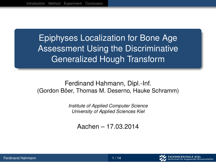 epiphyses localization for bone age assessment using the