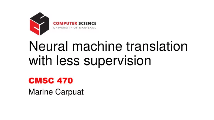 neural machine translation