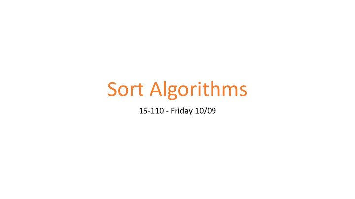 sort algorithms
