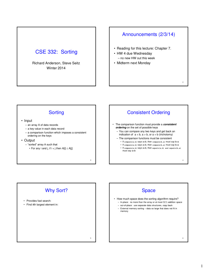 cse 332 sorting