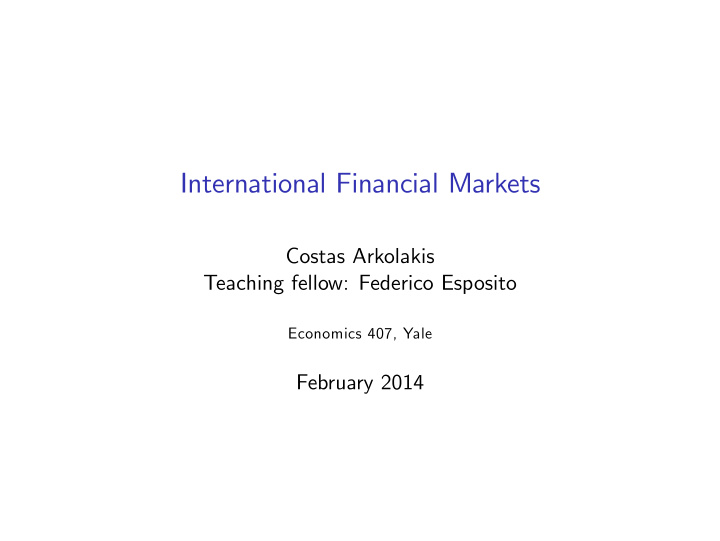 international financial markets