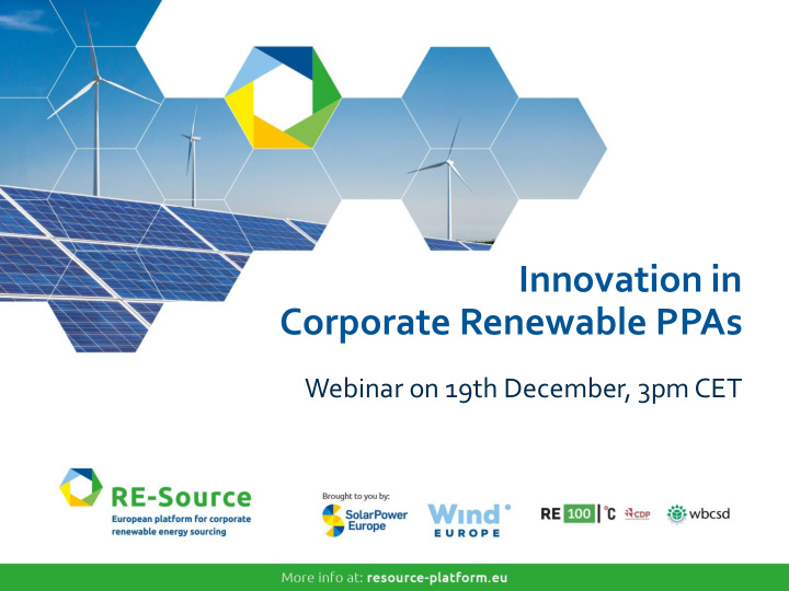 innovation in corporate renewable ppas