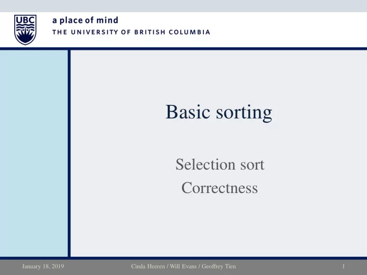 basic sorting